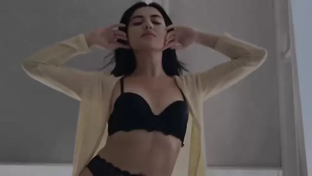 Beautiful Kyrgyzstani girl posing in lingerie